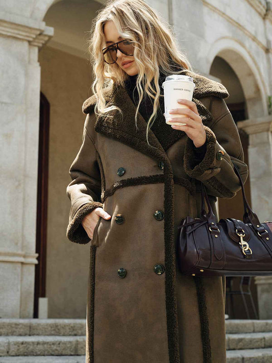 Longline Trench Coat | Fleece-Lined Faux Leather for Ultimate Warmth 0