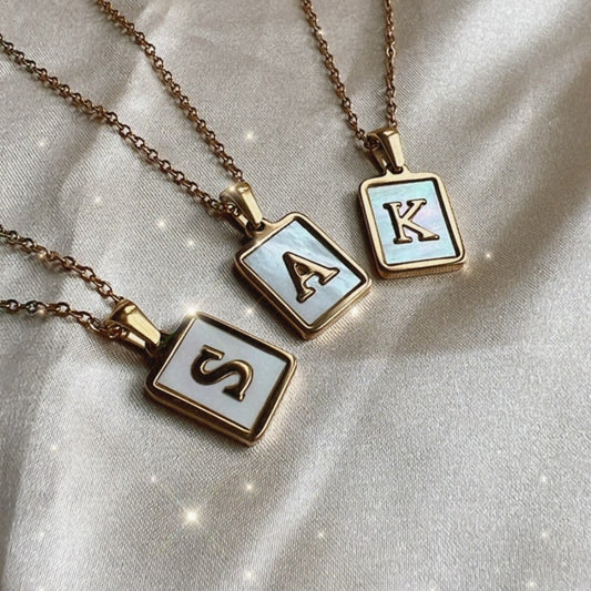 Luna Opal Necklace | Customizable Initial Charm on Delicate Chain 0