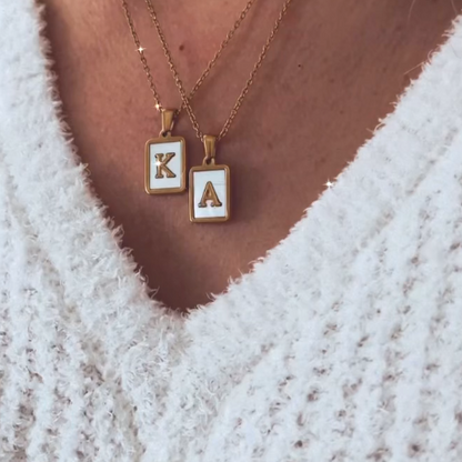 Luna Opal Necklace | Customizable Initial Charm on Delicate Chain 3