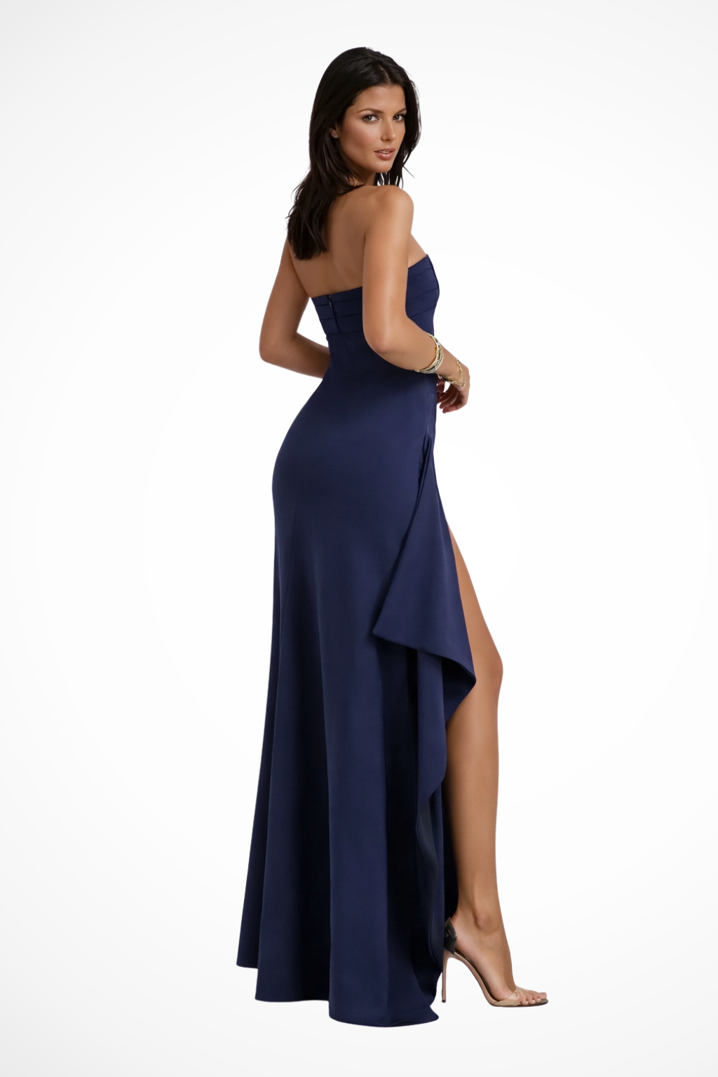 Maxi Dress | Elegant Strapless Design with High Side Slit for Women 3