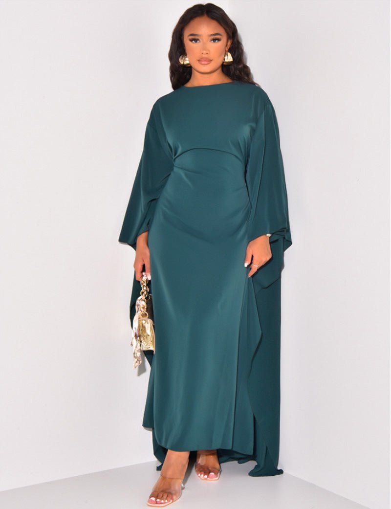 Maxi Dress | Long Sleeve Floral Cape Dress with Flowing Silhouette 3