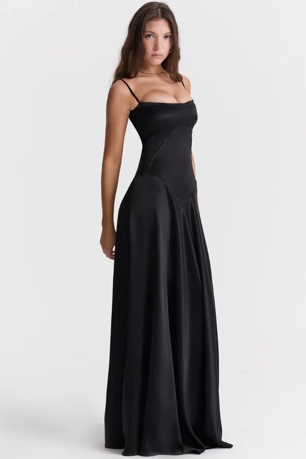 Maxi Dress | Silky Satin Corset with Lace-Up Back for Elegant Fit 5