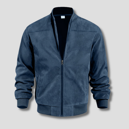 Men's Bomber Jacket | Lightweight Suede with Ribbed Detailing 0