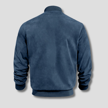 Men's Bomber Jacket | Lightweight Suede with Ribbed Detailing 1