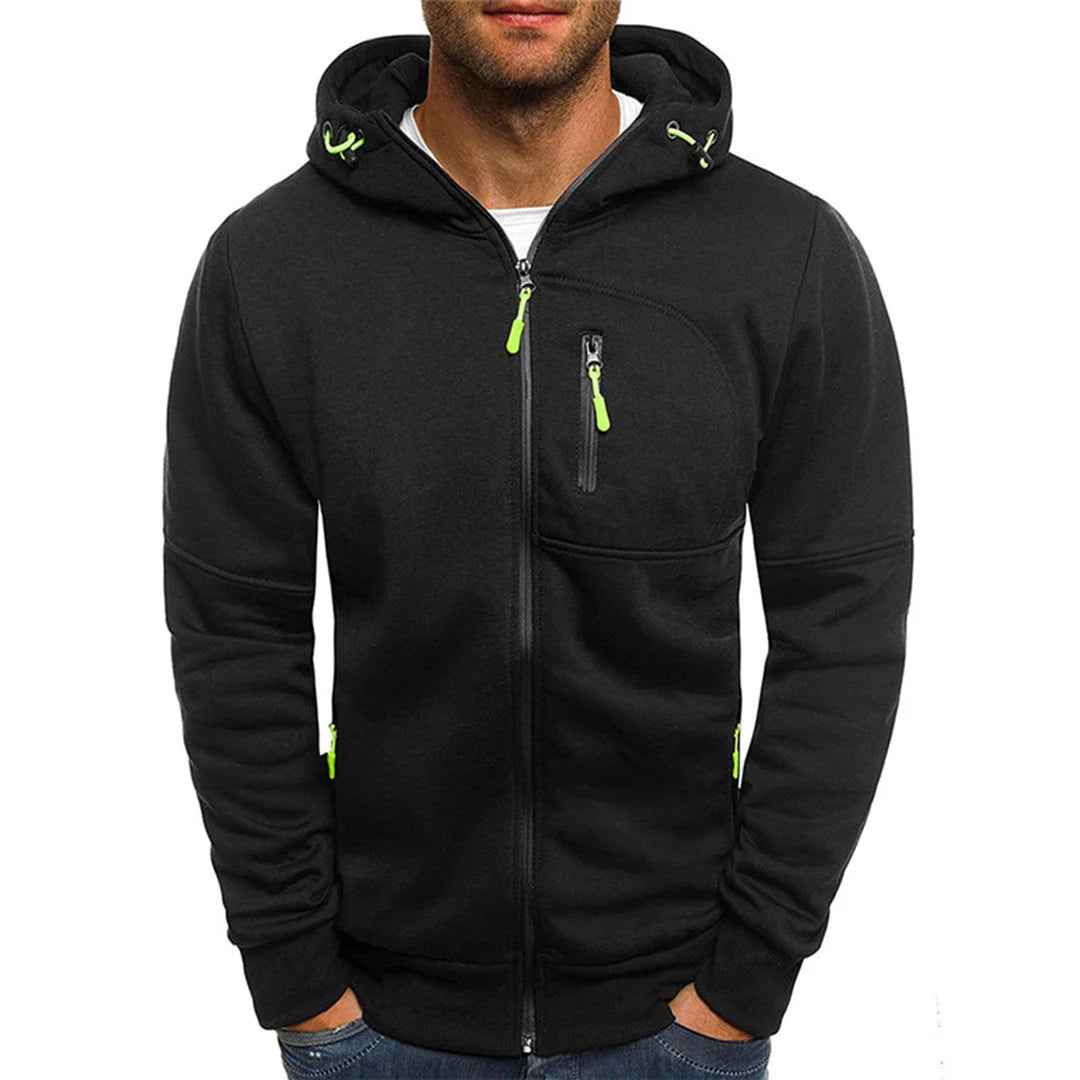 Men's Fleece Jacket | High-Quality Warmth with Hood and Pockets 0