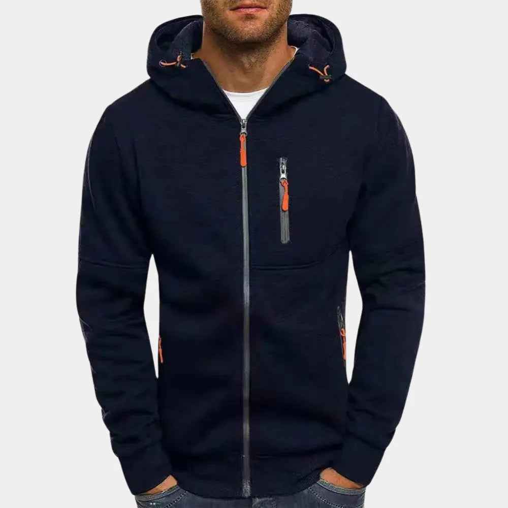 Men's Fleece Jacket | High-Quality Warmth with Hood and Pockets 1