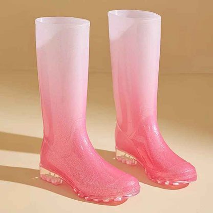 Mid-Calf Rain Boots | Stylish Waterproof Gradient Design for Women 3