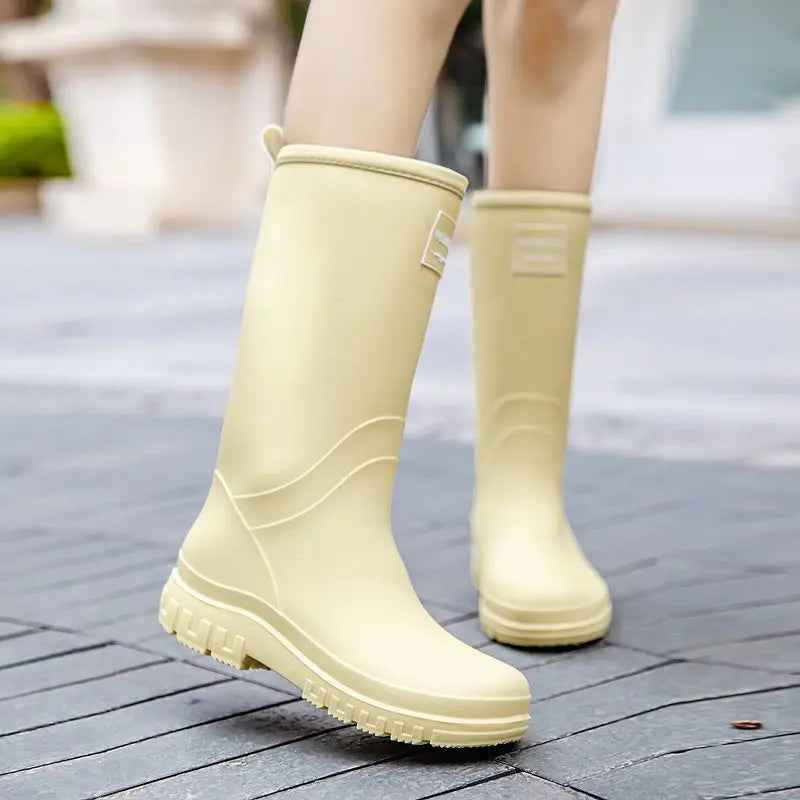 Mid-Calf Rain Boots | Waterproof Rubber Design with Anti-Slip Sole 1