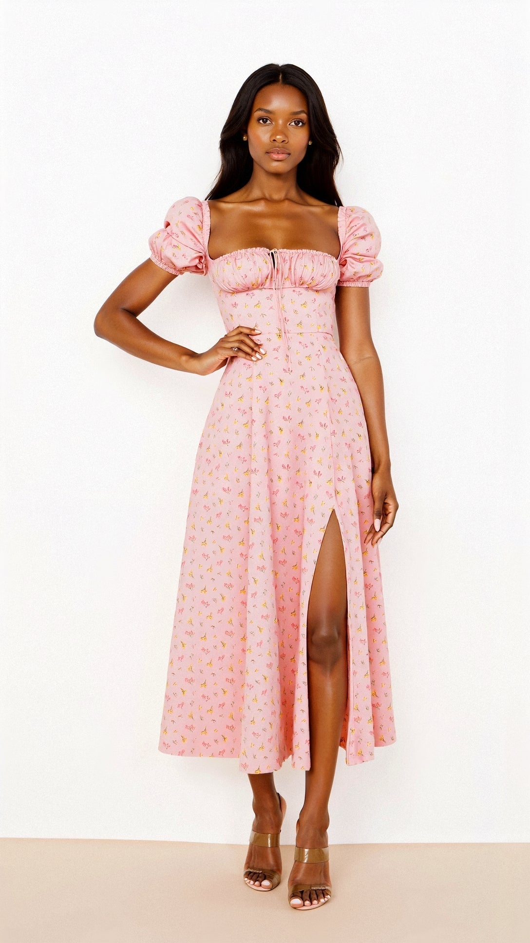 Midi Dress | Elegant Square Neckline with Flattering Silhouette 5