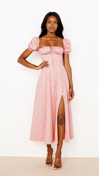 Midi Dress | Elegant Square Neckline with Flattering Silhouette 5