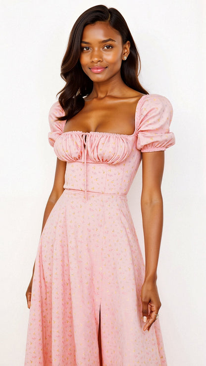 Midi Dress | Elegant Square Neckline with Flattering Silhouette 6