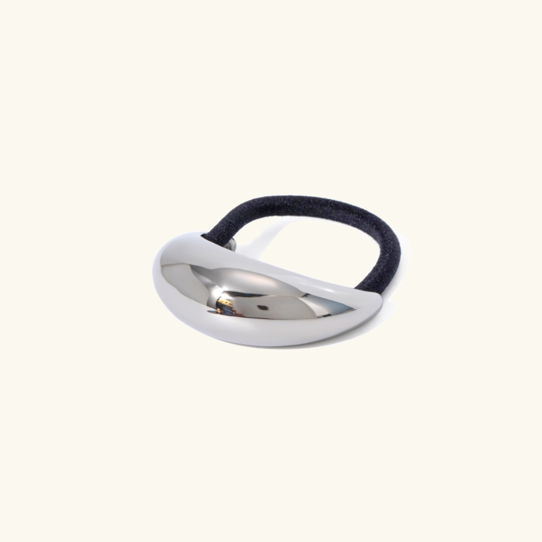 Mini Dome Pony Cuff | Gold Wedge Design Hair Accessory for Chic Hairstyles 3
