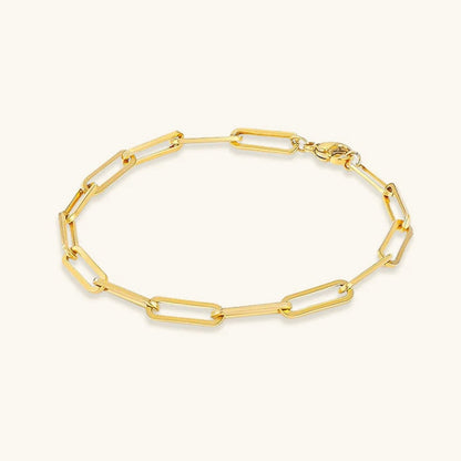Minimalist Gold Paperclip Bracelet | Ethically Sourced Stainless Steel with 14k Gold Plating 0