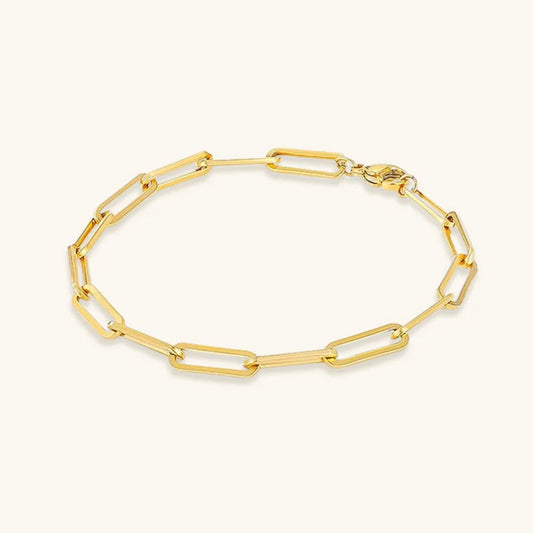 Minimalist Gold Paperclip Bracelet | Ethically Sourced Stainless Steel with 14k Gold Plating 0