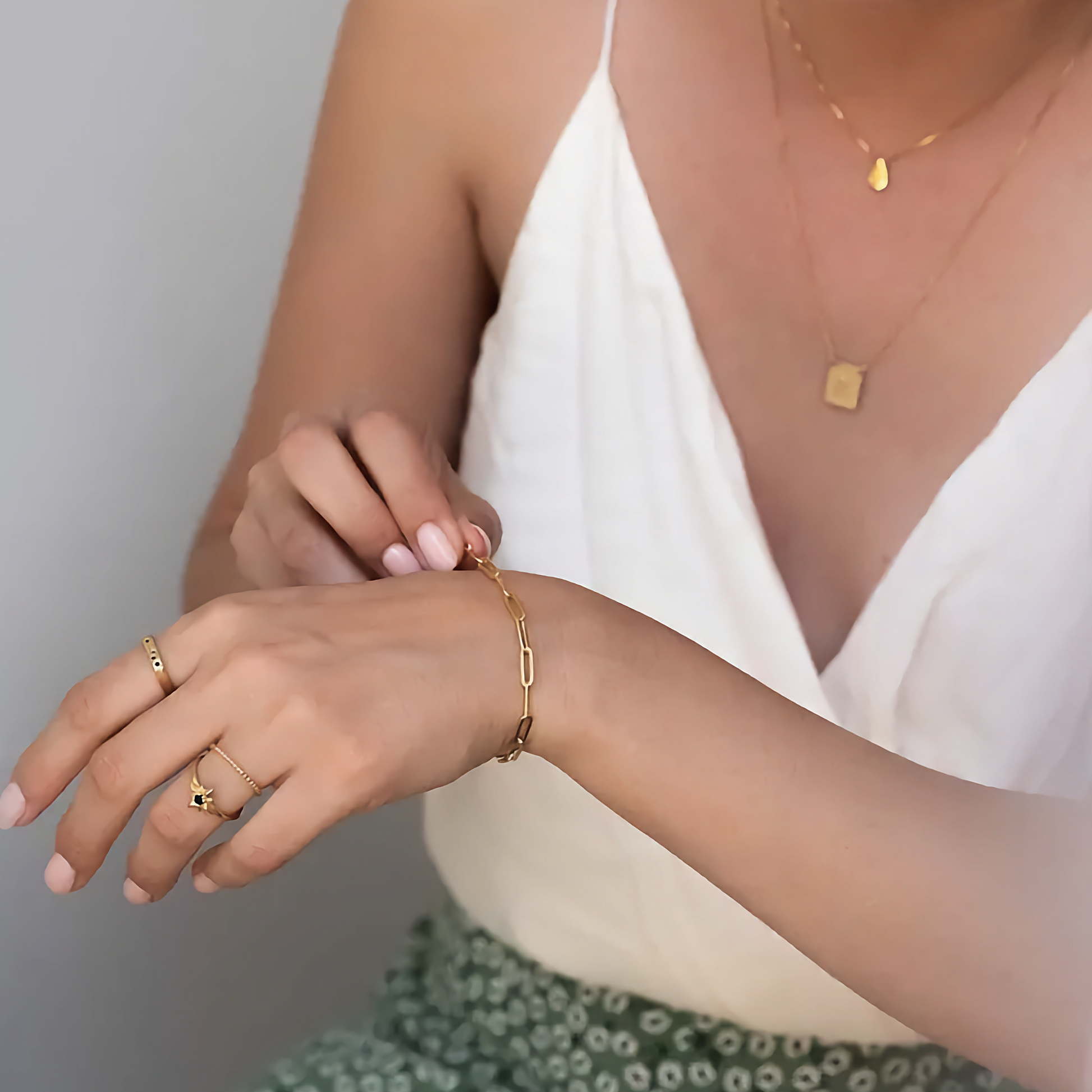 Minimalist Gold Paperclip Bracelet | Ethically Sourced Stainless Steel with 14k Gold Plating 3