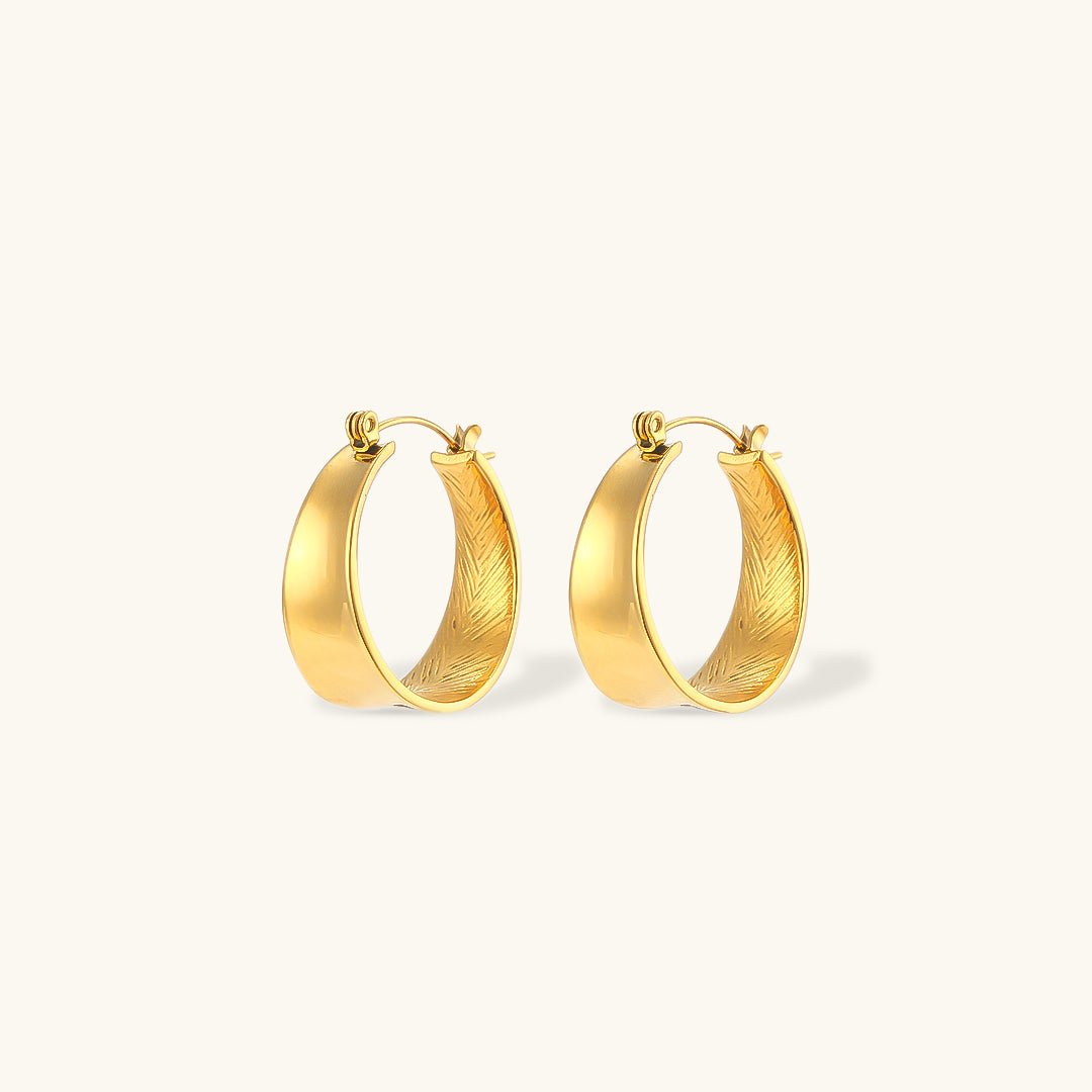 Minimalist Hoop Earrings | 18k Gold-Plated Stainless Steel Design 0