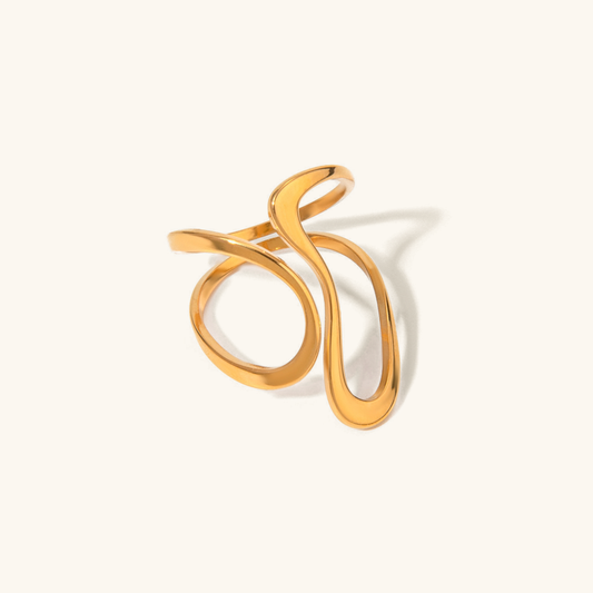 Mosaic Gold Ring | Adjustable 18k Gold-Plated Minimalist Design 0