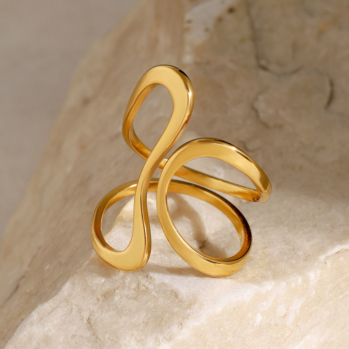 Mosaic Gold Ring | Adjustable 18k Gold-Plated Minimalist Design 2