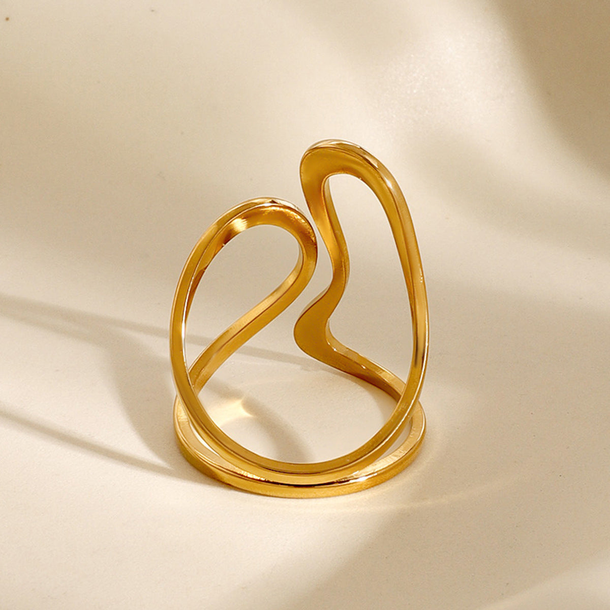 Mosaic Gold Ring | Adjustable 18k Gold-Plated Minimalist Design 4