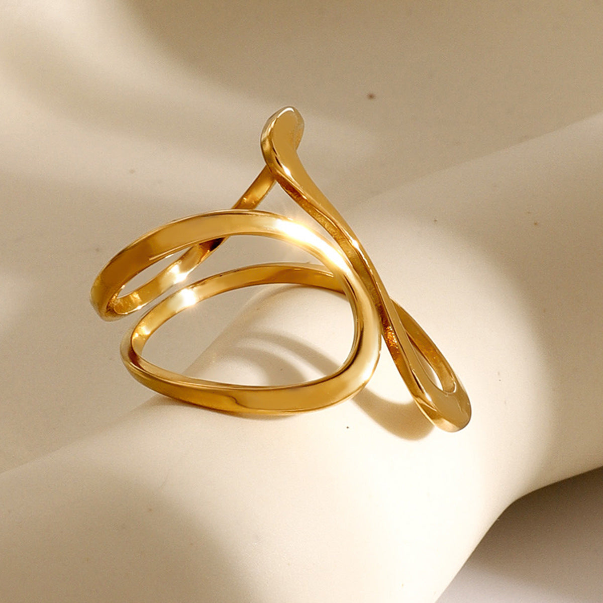 Mosaic Gold Ring | Adjustable 18k Gold-Plated Minimalist Design 5