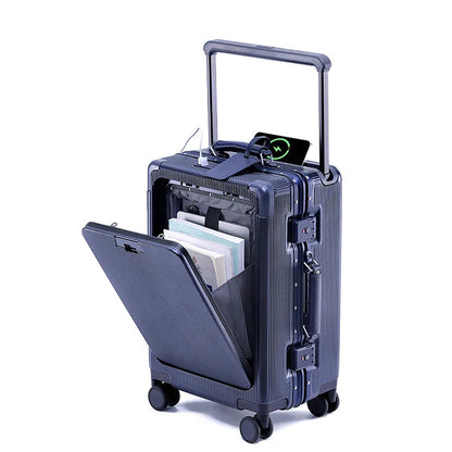 Multi-Function Carry-On Suitcase | Front Opening Design with TSA Lock and USB Charging 3