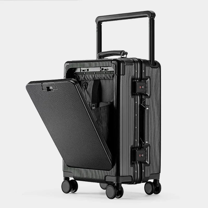 Multi-Function Carry-On Suitcase | Front Opening Design with TSA Lock and USB Charging 5