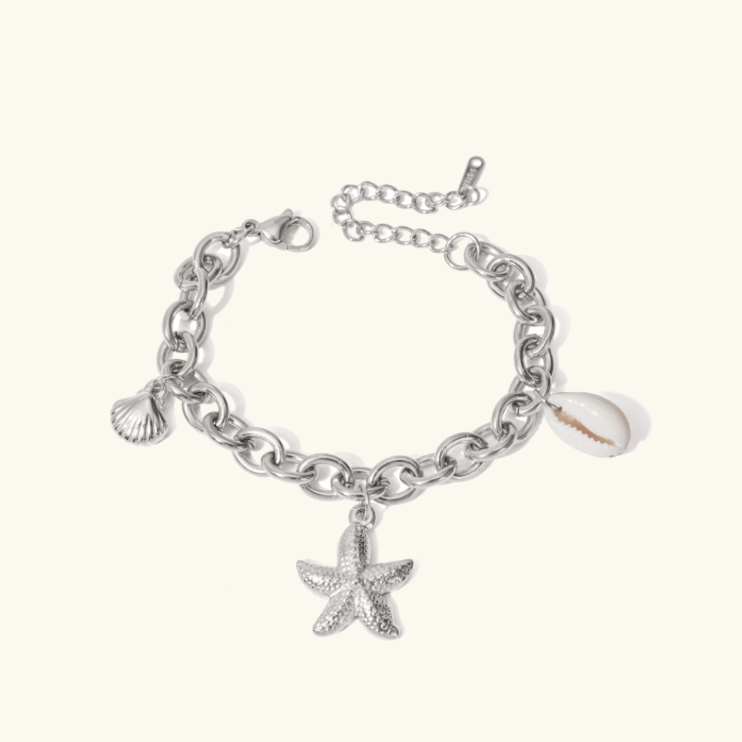 Ocean-Inspired Bracelet | Hypoallergenic Gold Chain with Sea Pendants 4