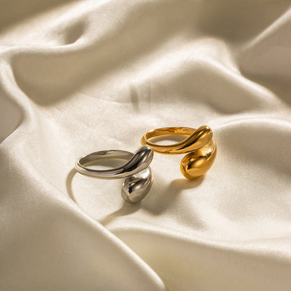 Open-Ended Gold Ring | Hypoallergenic Stainless Steel with 18k Plating 4