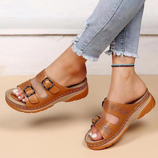 Orthopedic Vegan Leather Sandals | JANELLE 0