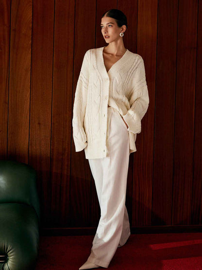 Oversized Cable Knit Outerwear | Warm Relaxed Fit for Cozy Layering 2