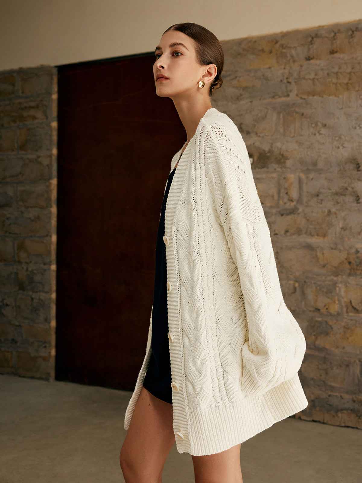 Oversized Cable Knit Outerwear | Warm Relaxed Fit for Cozy Layering 5