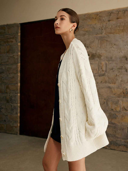 Oversized Cable Knit Outerwear | Warm Relaxed Fit for Cozy Layering 5