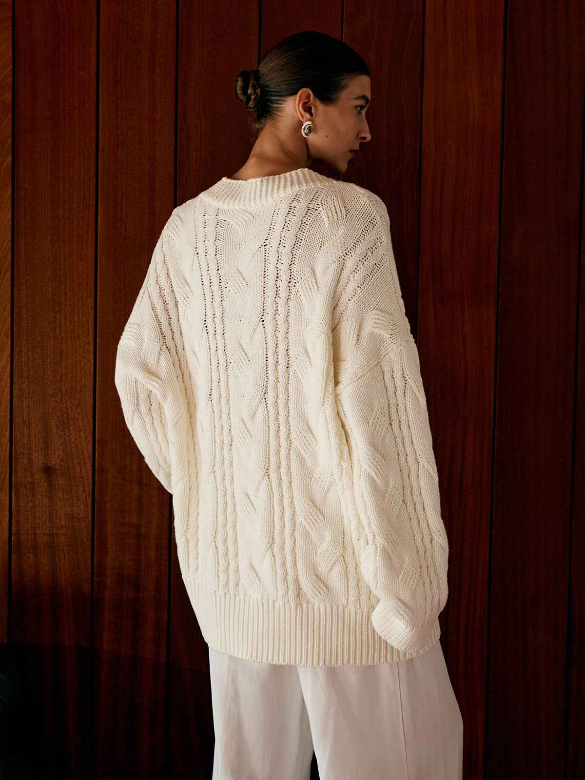 Oversized Cable Knit Outerwear | Warm Relaxed Fit for Cozy Layering 6