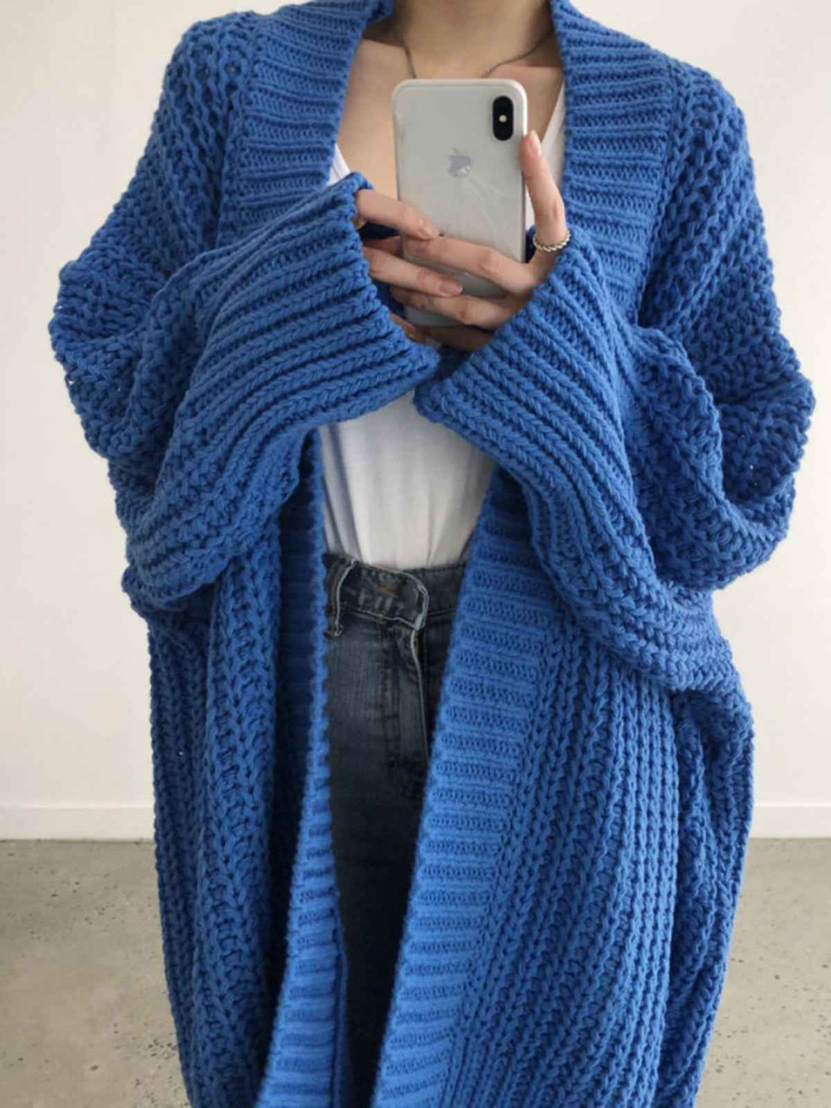 Oversized Knit Outerwear | Relaxed Fit with Stylish Split Design 3