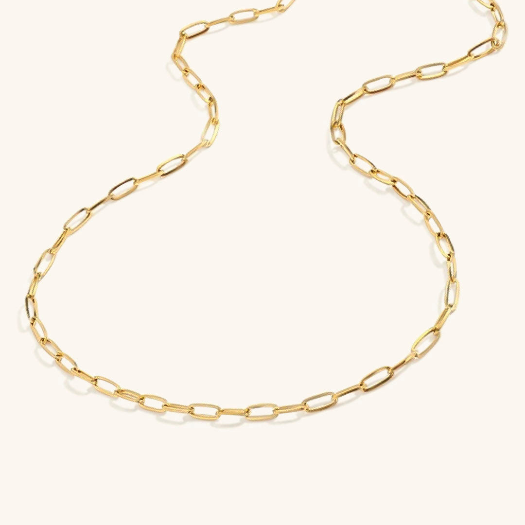 Paperclip Chain Necklace | Elegant Stainless Steel-Plated 14k Gold 0