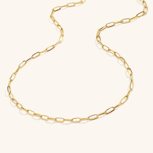 Paperclip Chain Necklace | Elegant Stainless Steel-Plated 14k Gold 0