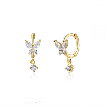 Pave Drop Stud Earrings | Hypoallergenic S925 Sterling Silver with 18K Gold Plating 4