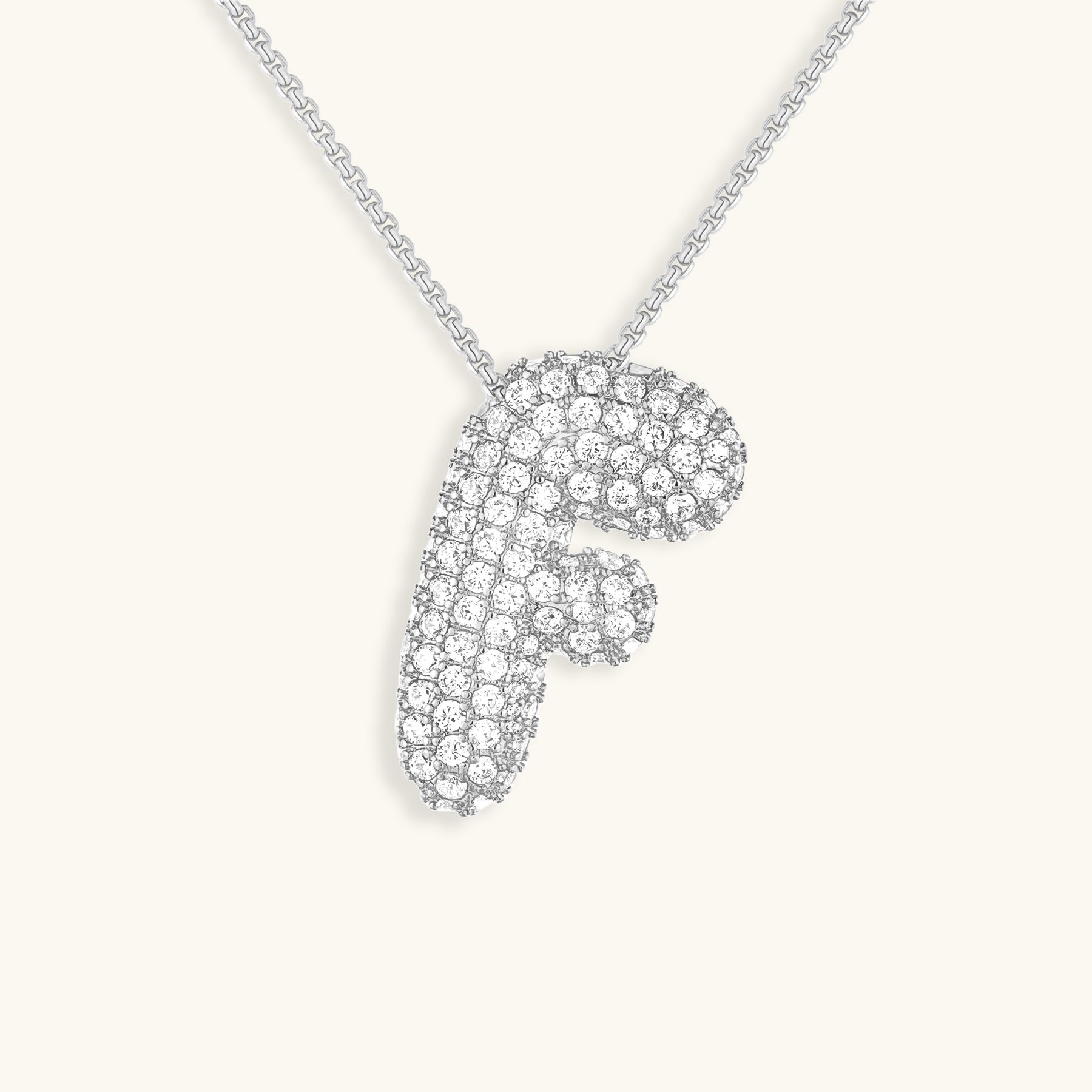 Personalized Bubble Initial Necklace | 18k Gold with Diamond Simulant 23