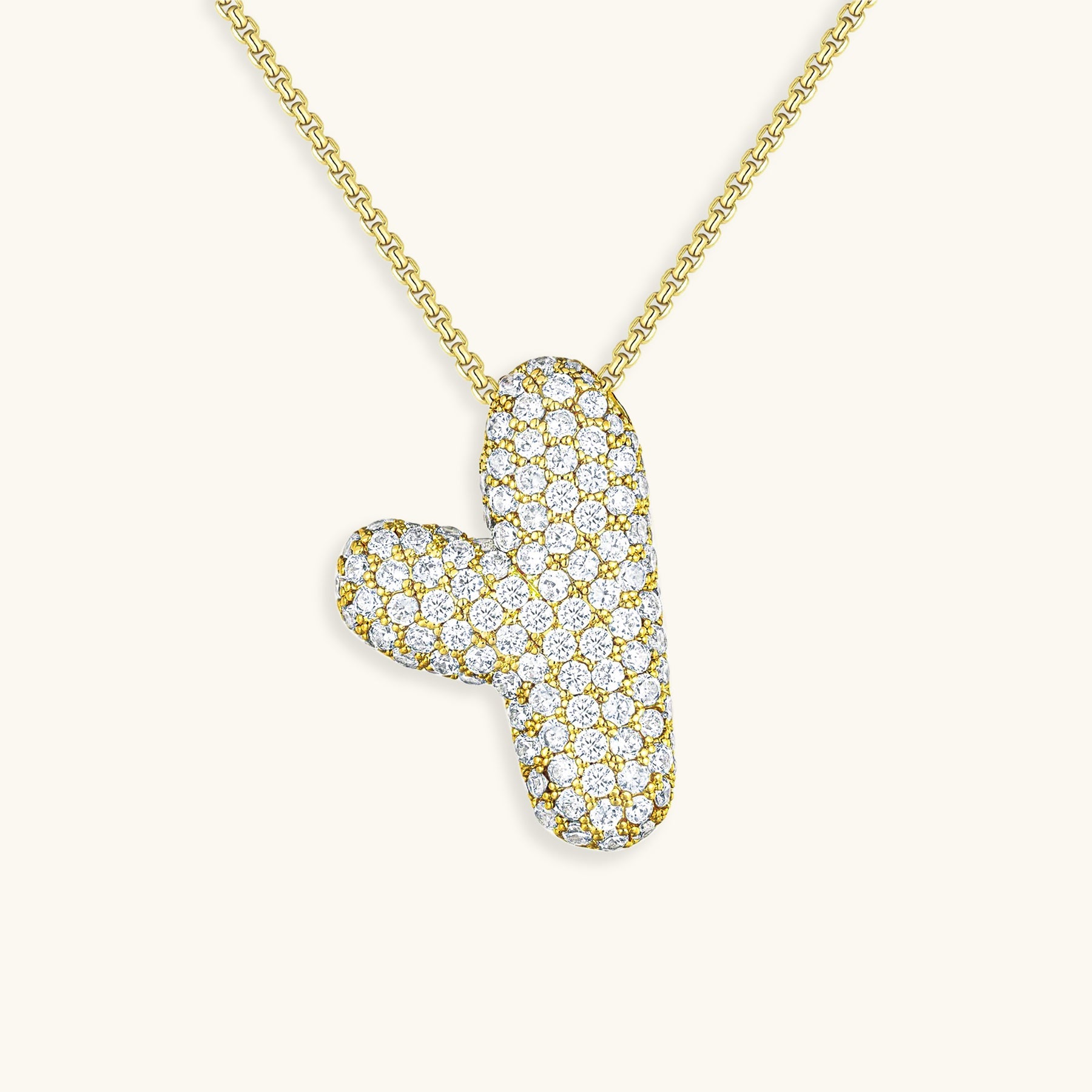 Personalized Bubble Initial Necklace | 18k Gold with Diamond Simulant 24