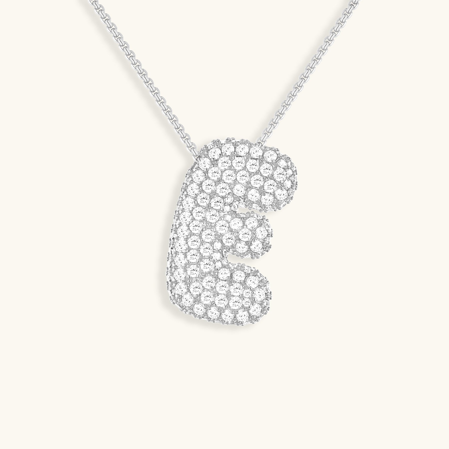 Personalized Bubble Initial Necklace | 18k Gold with Diamond Simulant 32