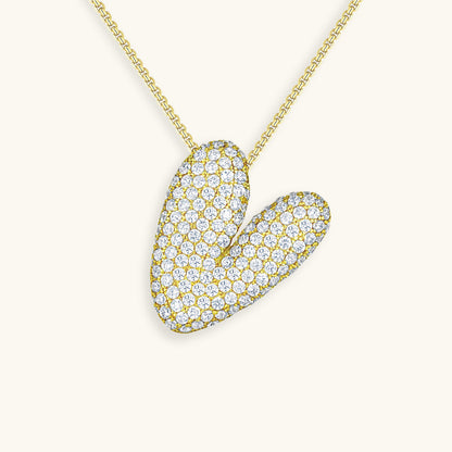 Personalized Bubble Initial Necklace | 18k Gold with Diamond Simulant 45