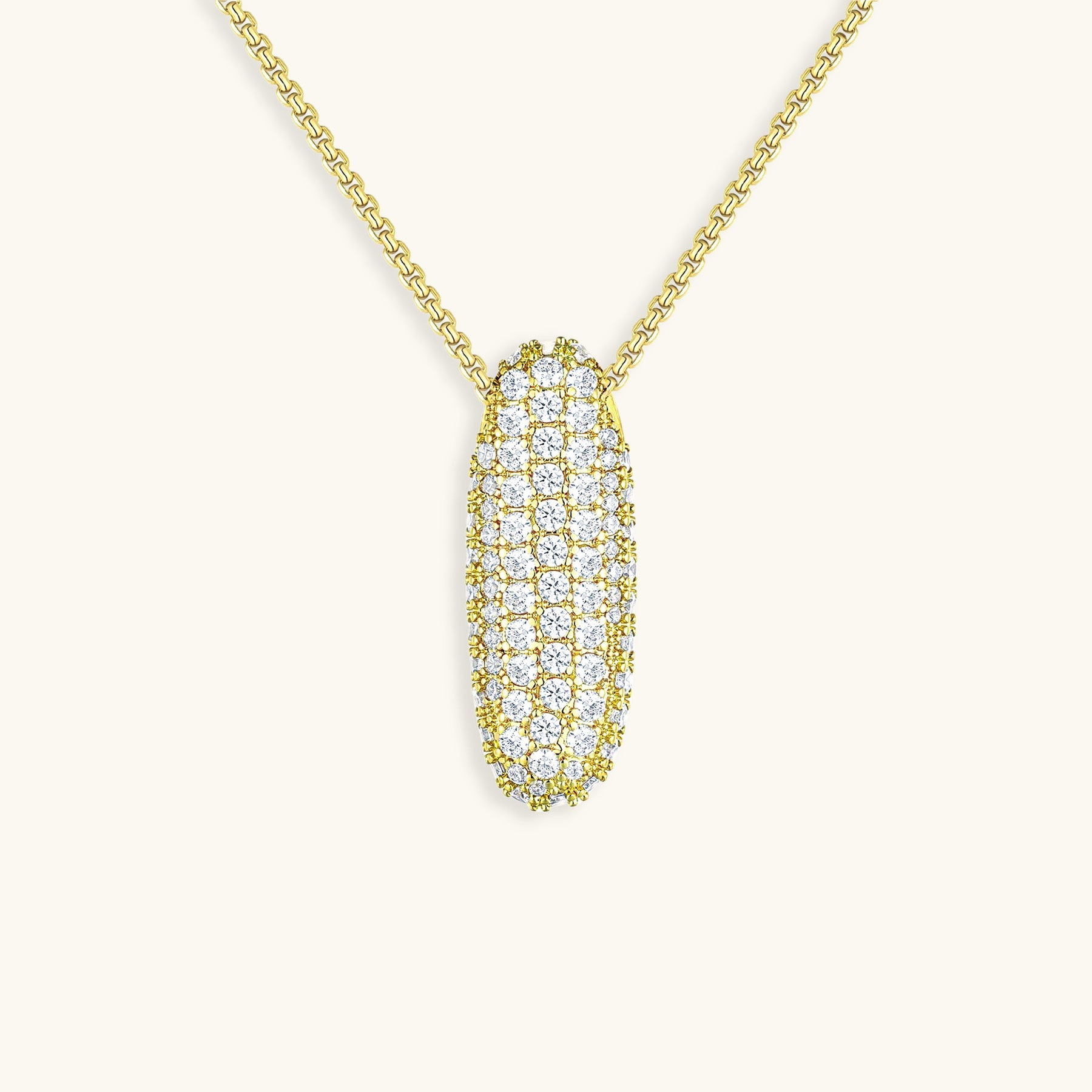 Personalized Bubble Initial Necklace | 18k Gold with Diamond Simulant 53