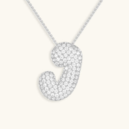 Personalized Bubble Initial Necklace | 18k Gold with Diamond Simulant 57