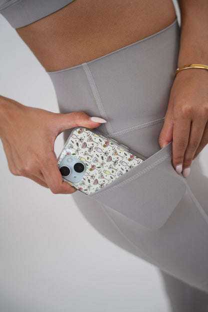 Legging Butter Gris Givré Séchage Rapide Je Rayonne