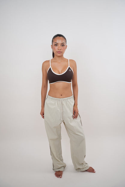 I Accept Change with Grace Beige Veelzijdige Relaxte Pasvorm Broek