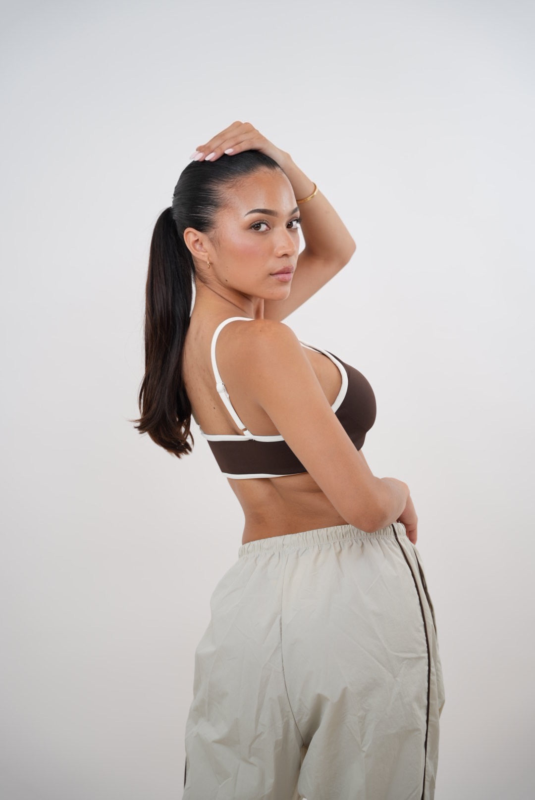 I Accept Change with Grace Beige Veelzijdige Relaxte Pasvorm Broek