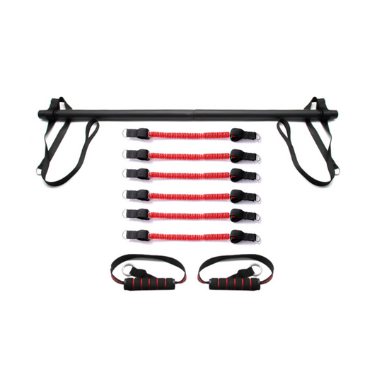 Pilates Equipment | Adjustable Resistance Training Set with Exercise Bar and Bands 0