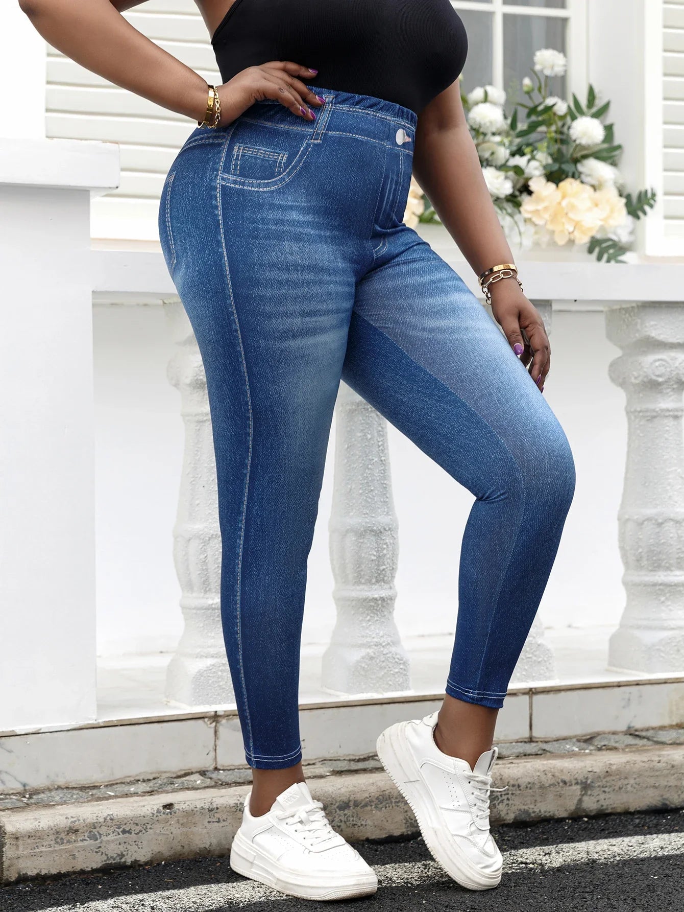 Plus Size Women's Jeggings | Stylish High Waist for Everyday Comfort 1