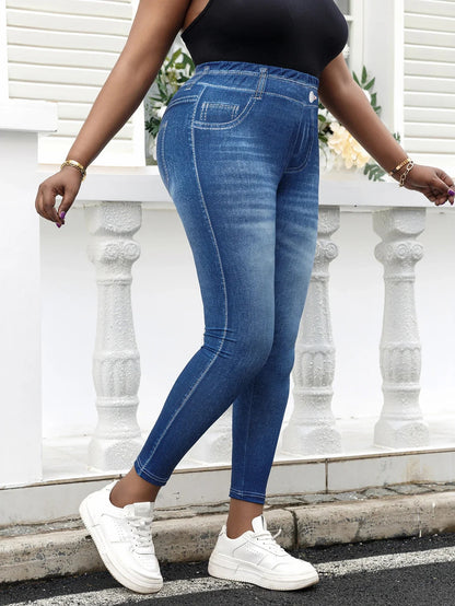 Plus Size Women's Jeggings | Stylish High Waist for Everyday Comfort 2