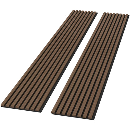 Panneaux muraux acoustiques en bois massif de noyer de luxe (2 panneaux par boîte)